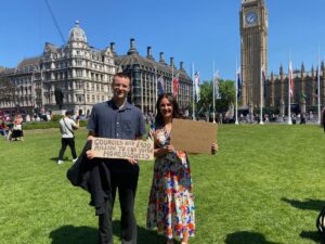 LandAid staff in parliament square
